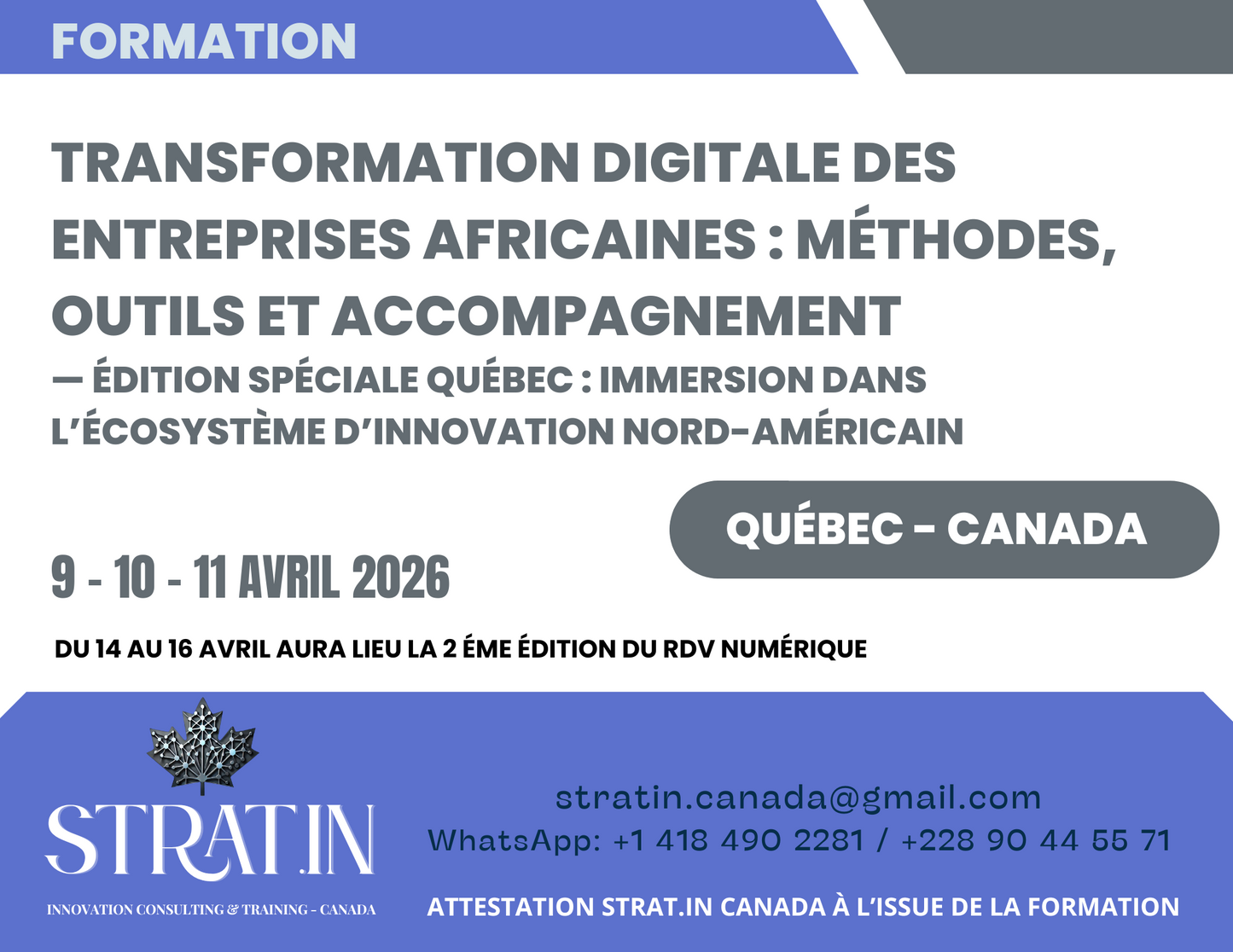 Transformation digitale des entreprises africaines : méthodes, outils et accompagnement — Édition spéciale Québec : immersion dans l’écosystème d’innovation nord-américain
